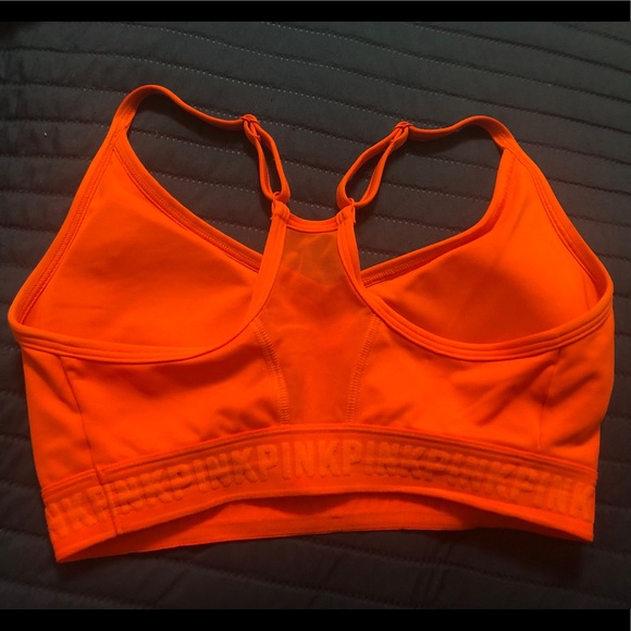PINK neon orange sports bra S-DD - Picture 2 of 3